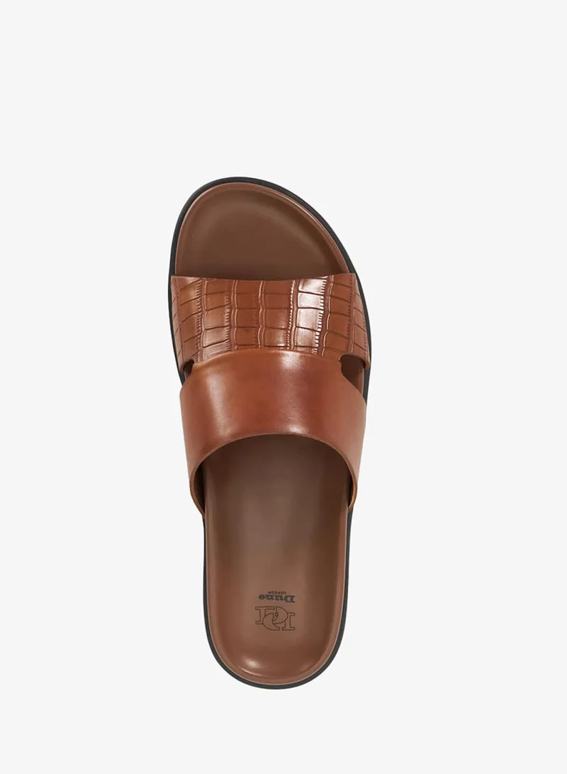 Dune London Tan icklers textured comfort sandals for Men | Best Price UAE